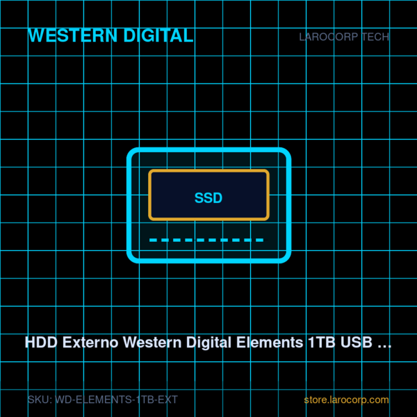 HDD Externo Western Digital Elements 1TB USB 3.0 2.5"