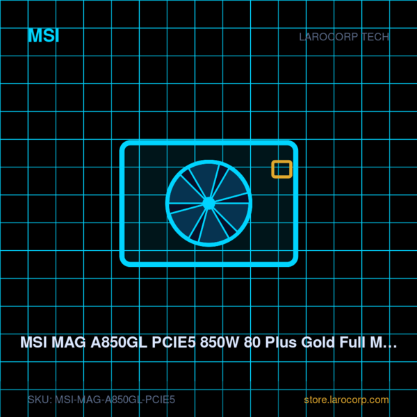 MSI MAG A850GL PCIE5 850W 80 Plus Gold Full Modular