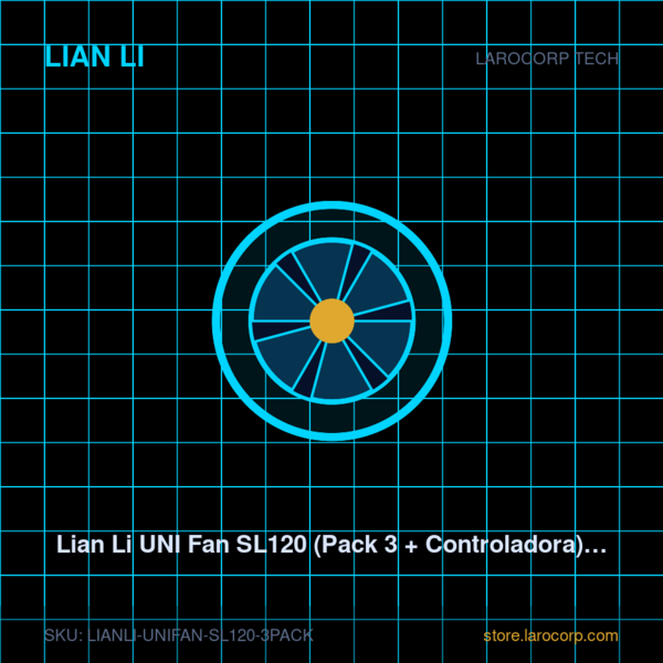 Lian Li UNI Fan SL120 (Pack 3 + Controladora) - Ventiladores 120mm
