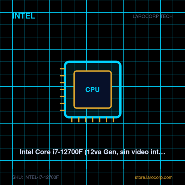 Intel Core i7-12700F (12va Gen, sin video integrado)