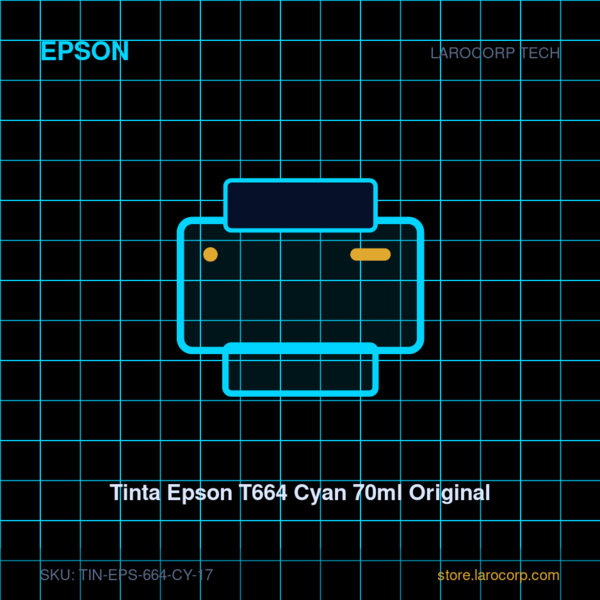 Tinta Epson T664 Cyan 70ml Original