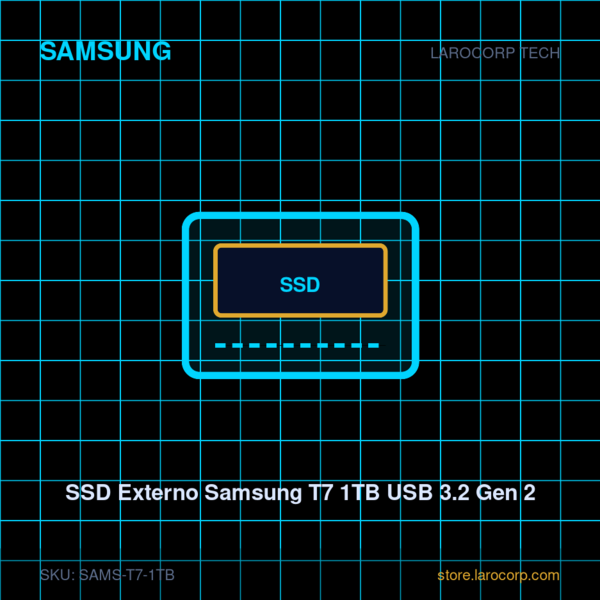 SSD Externo Samsung T7 1TB USB 3.2 Gen 2