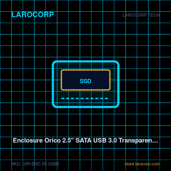 Enclosure Orico 2.5'' SATA USB 3.0 Transparente