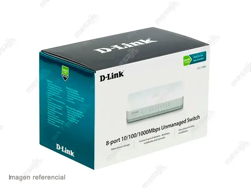 Switch D-Link DGS-1008A 8 Puertos Gigabit 10/100/1000 Mbps - Imagen 2
