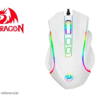 Mouse Gaming Redragon GRIFFIN WHITE M607W Hasta 7200 DPI, RGB, 8 botones