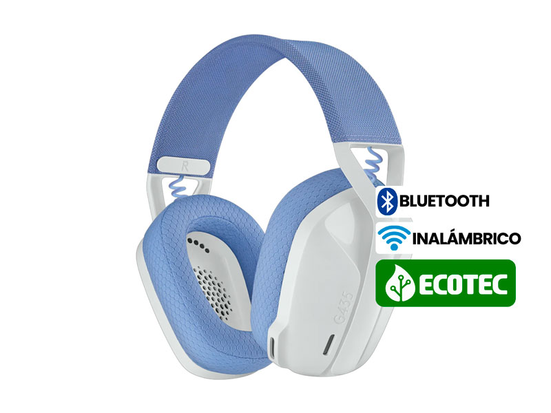Auricular Gaming Logitech G G435 Ultra-Light Wireless BT Off White/Lilac
