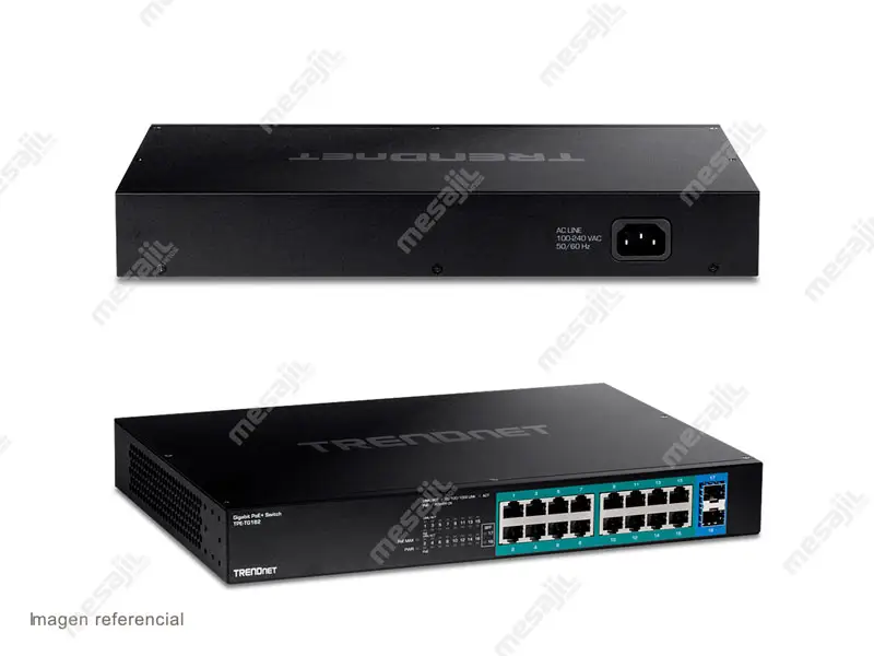 Switch TRENDnet TPE-TG182 16 Puertos Gigabit PoE+ (240W) + 2 puertos SFP - Imagen 2