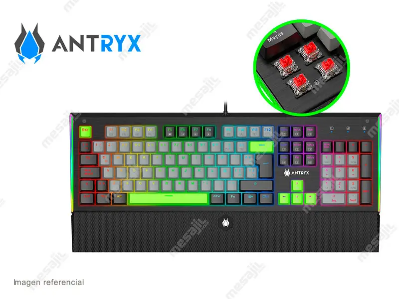 Teclado mecánico Antryx MK ZIGRA Evo Black & Gray , Red Switch (AMK-900KR1RE-SP)