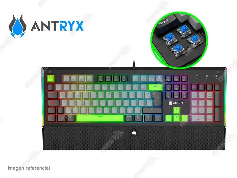 Teclado mecánico Antryx MK ZIGRA Evo Black & Gray , Blue Switch (AMK-900KR1BL-SP)