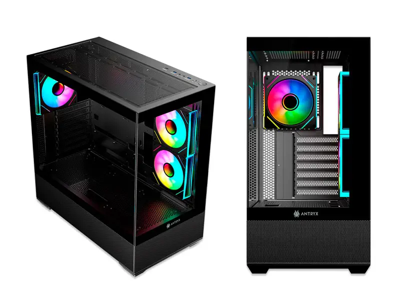 Case Antryx FX 740 ARGB FAN X3 USB TIPO-C BTF Negro - Imagen 2