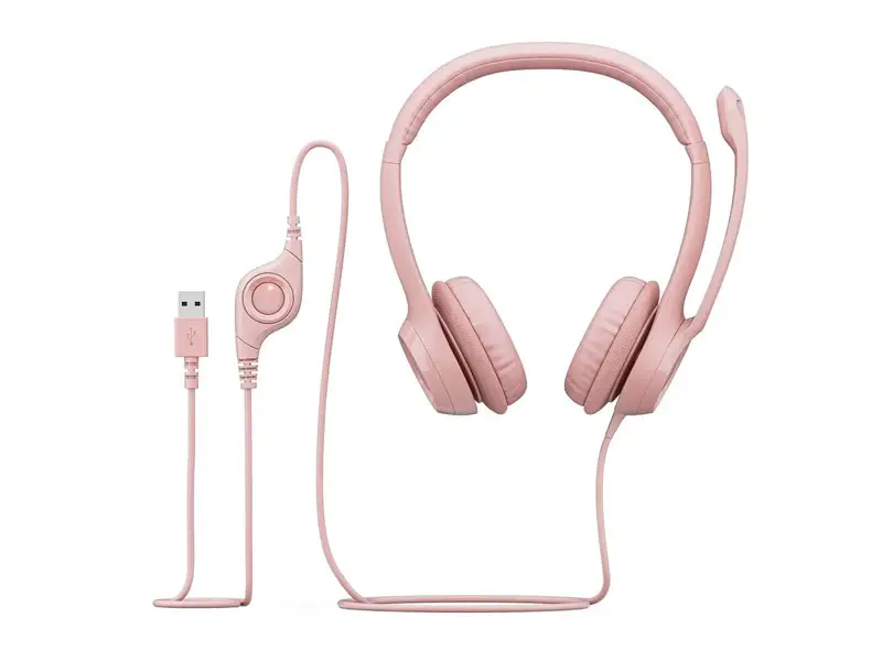 Auricular Logitech H390 USB Noise cancelling Rose - Imagen 3
