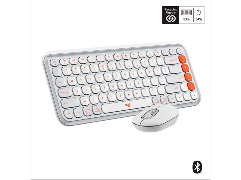Teclado + Mouse Logitech POP ICON COMBO Off White - Imagen 3