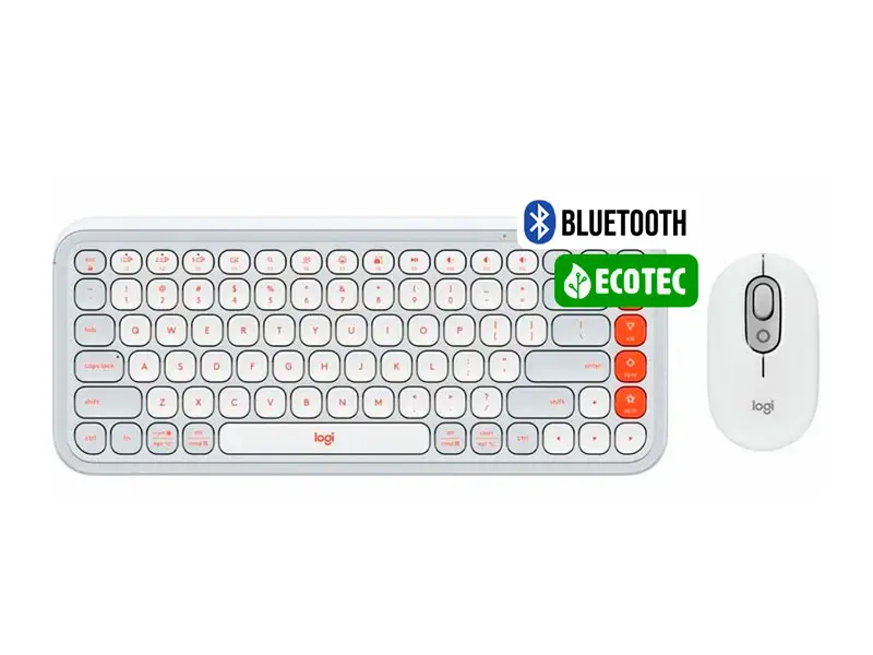 Teclado + Mouse Logitech POP ICON COMBO Off White