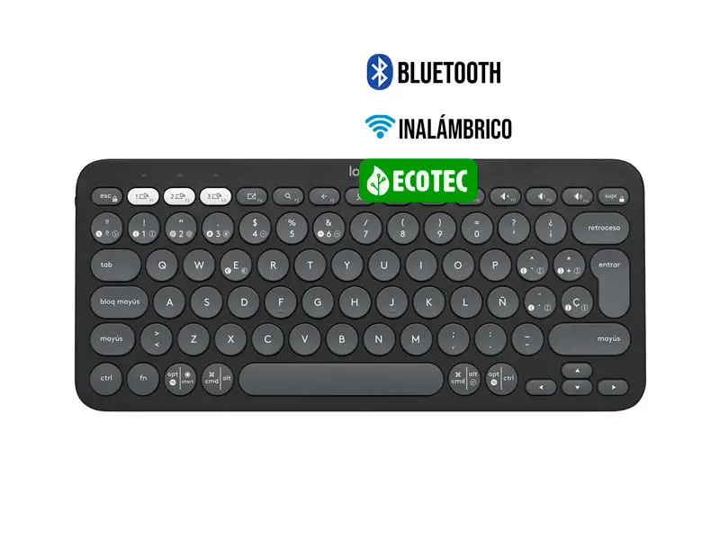 Teclados Logitech Pebble 2 K380S Bluetooth/wireless Graphite