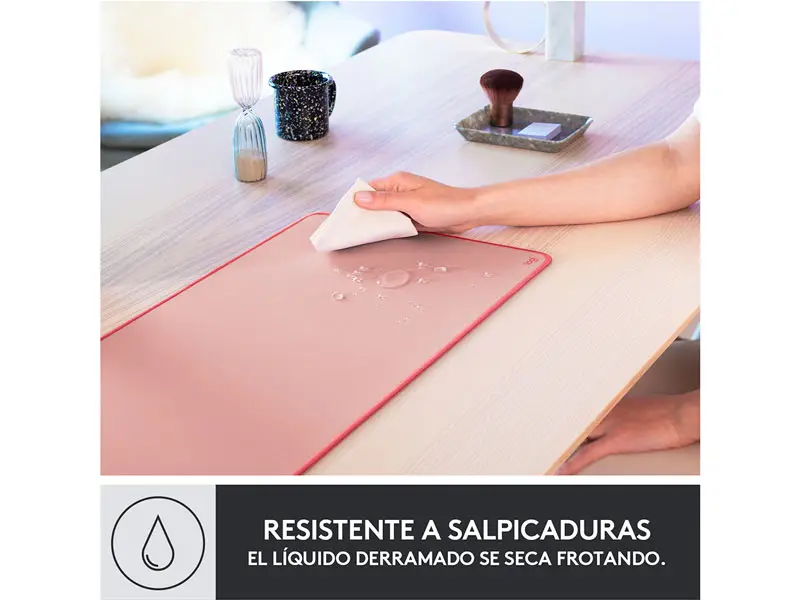 Mouse Pad Logitech DeskMat Anti Salpicaduras 300×700 mm Dark Rose - Imagen 3