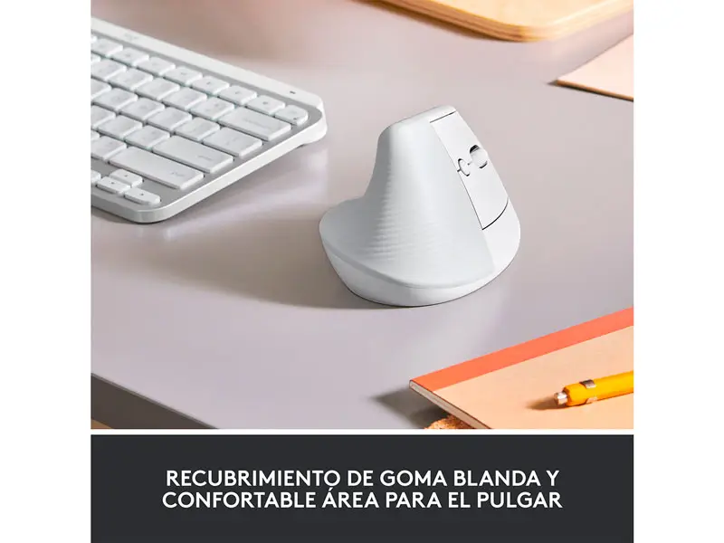 Mouse Logitech Lift Vertical Ergonomico Wireless Off-white - Imagen 3