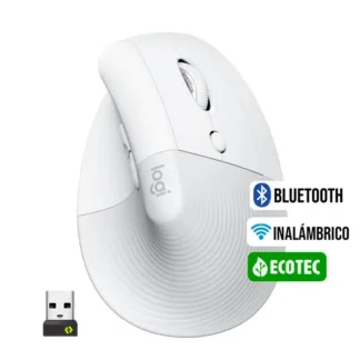 Mouse Logitech Lift Vertical Ergonomico Wireless Off-white