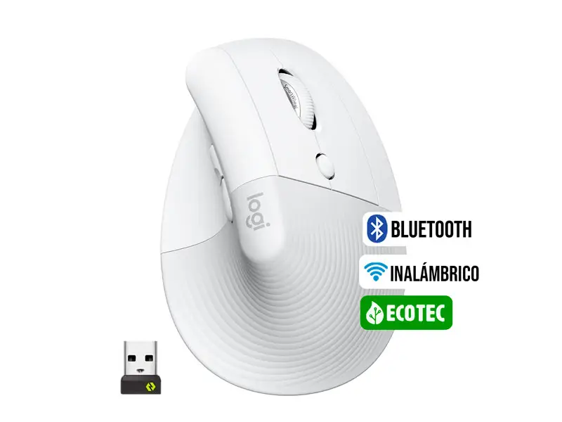 Mouse Logitech Lift Vertical Ergonomico Wireless Off-white