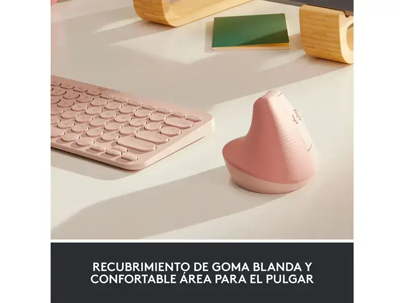 Mouse Logitech Lift Vertical Ergonomico Wireless Rose - Imagen 3