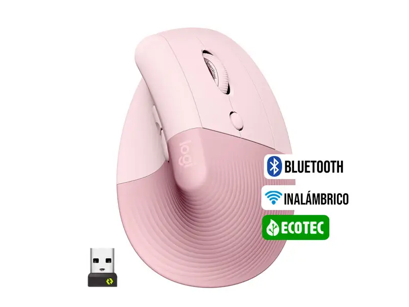 Mouse Logitech Lift Vertical Ergonomico Wireless Rose