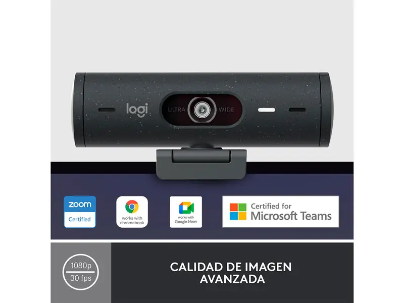 Camara Web Logitech Brio 500 Full HD 1080p USB-C Black - Imagen 3