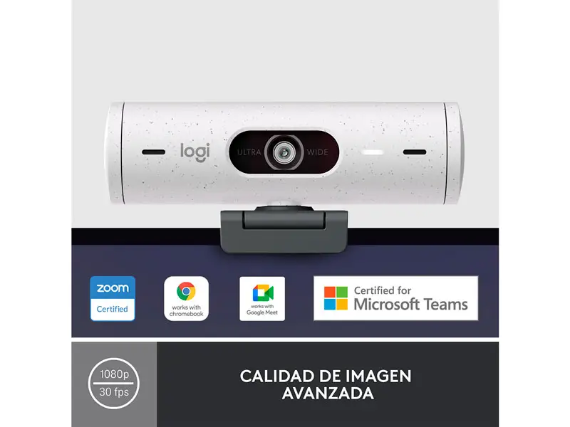 Camara Web Logitech Brio 500 Full HD 1080p USB-C White - Imagen 3