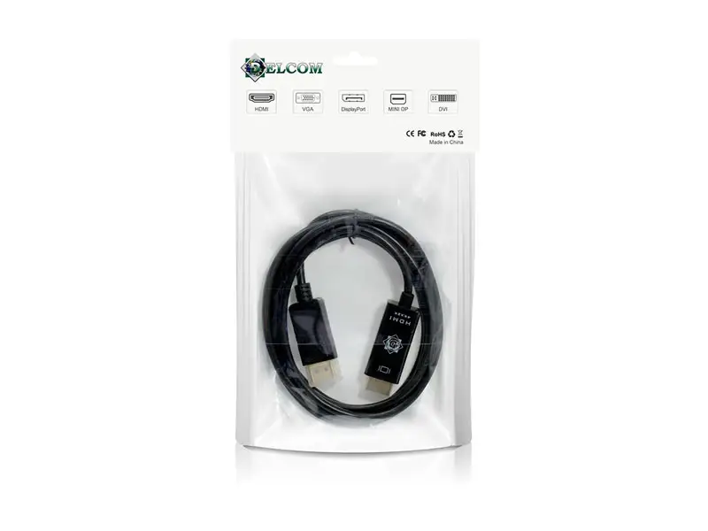 Cable Displayport a HDMI 1.8mts DELCOM 4K - Imagen 3