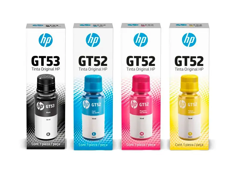 KIT Botella de Tinta HP GT53 | GT52 Negro y colores - Imagen 2