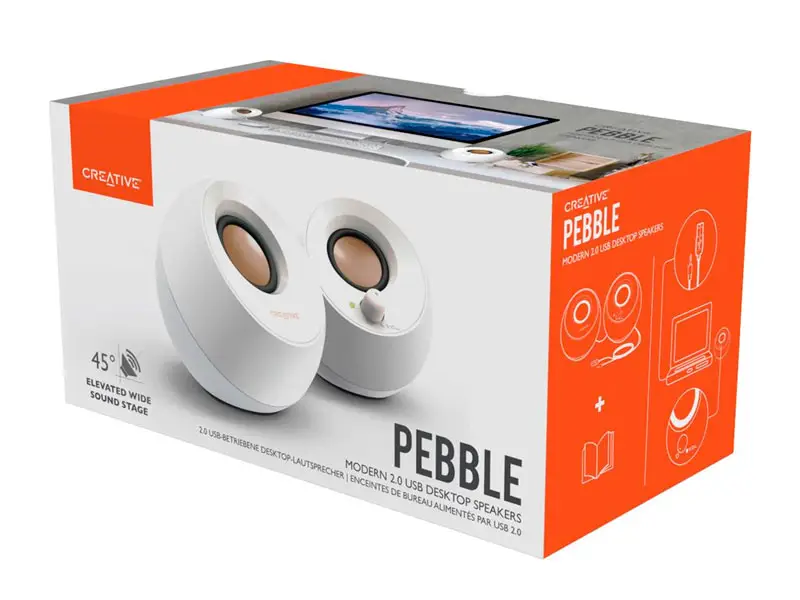 Parlante Creative Pebble 2.0 4.4watts 3.5 mm White - Imagen 3