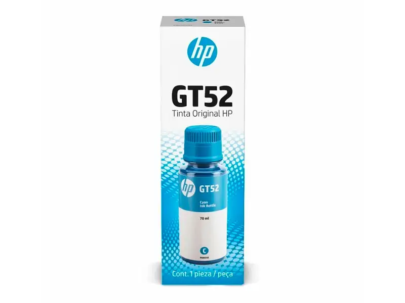 Botella de Tinta HP GT52 Cian Original (M0H54AL) 70ml