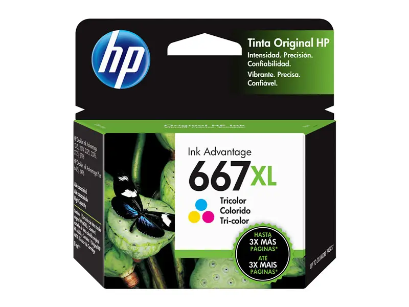 Cartucho de Tinta HP 667XL Tricolor Original (3YM80AL) 8ml 1275/2374/2375/2376/2775/2776