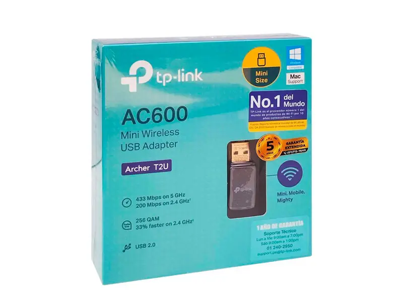 Adaptador USB Wi-Fi 5 TP-Link Archer T2U Nano AC600 - Imagen 3