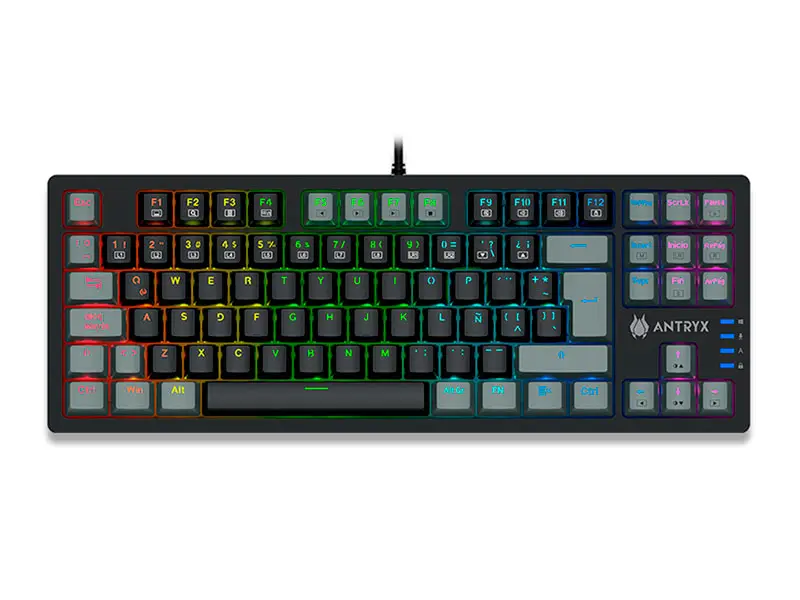 Teclado Gaming Antryx Mecanico TKL MK840L Black & Gray , Red Switch