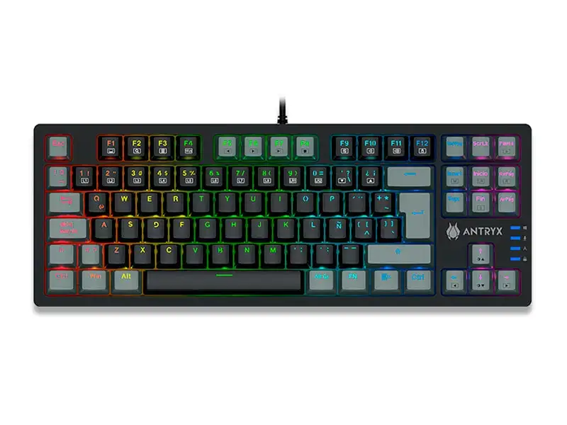 Teclado Gaming Antryx Mecanico TKL MK840L Black & Gray , Blue Switch