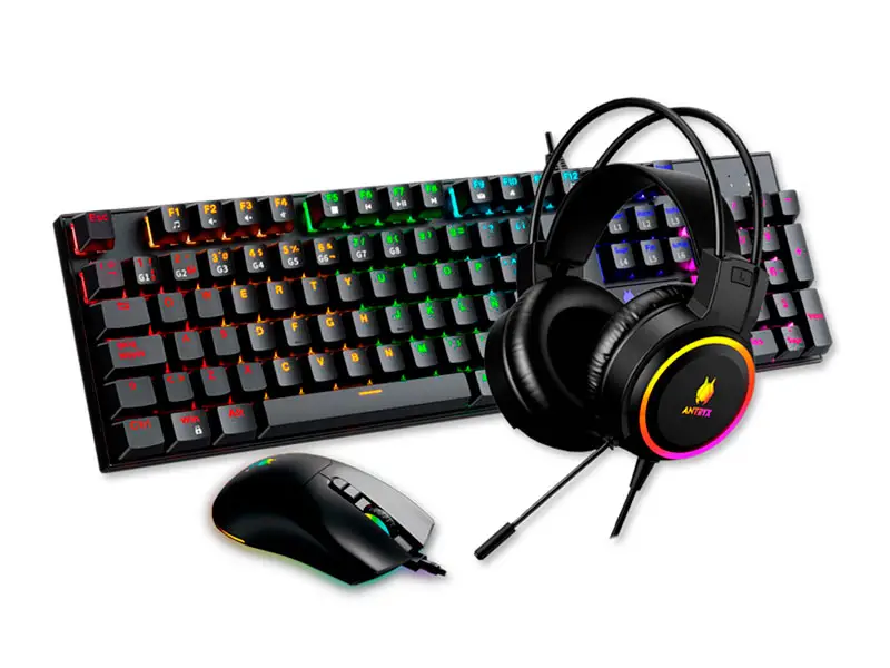 Teclado Mecanico + Mouse + Auricular Antryx GC-3100 X3 Black/Blue Switch