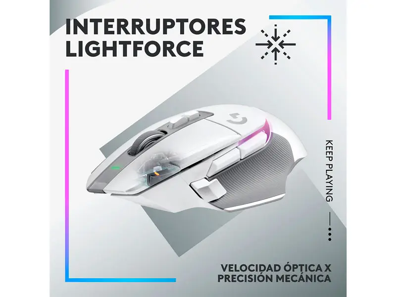 Mouse Gaming Logitech G G502 X PLUS LIGHTSPEED 25K DPI RGB White - Imagen 3