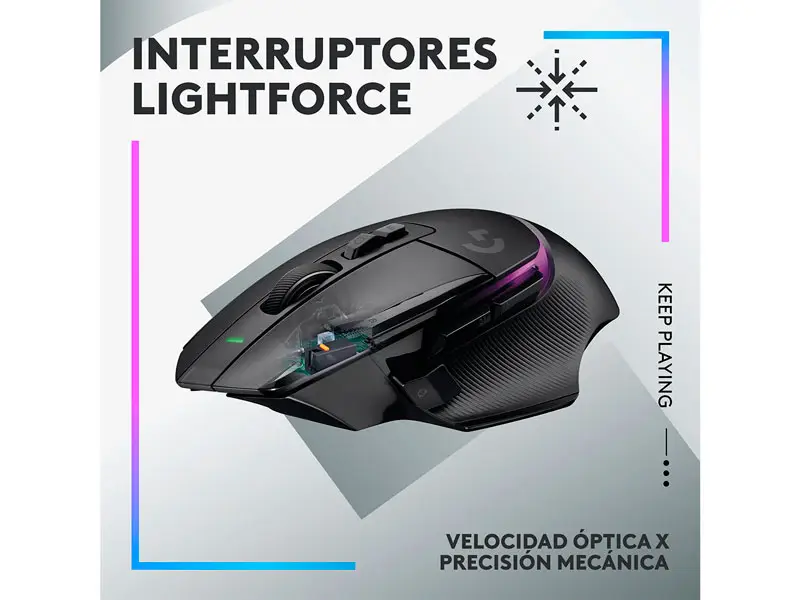Mouse Gaming Logitech G G502 X PLUS HERO 25K RGB BLACK - Imagen 3