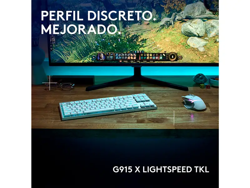 Teclados Gaming Logitech G G915 X TKL Lightspeed BT/RGB Mechanical White - Imagen 2
