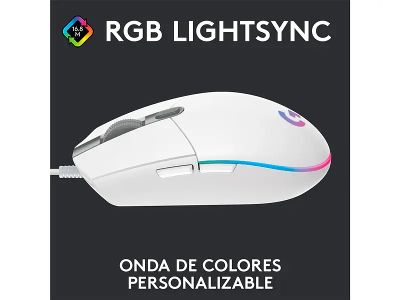 Mouse Gaming Logitech G G203 Lightsync White - Imagen 3