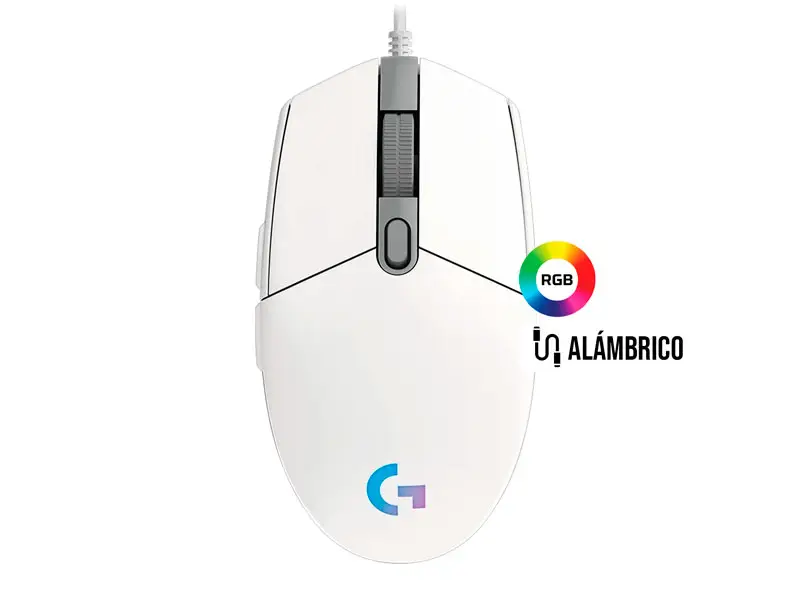 Mouse Gaming Logitech G G203 Lightsync White