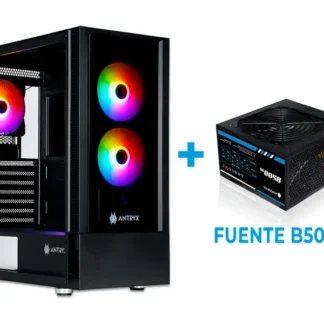 Case Antryx RX-240 + Fuente B500W FRGB FAN X3 Vidrio Templado Black (AC-RX240KFR-500CP)