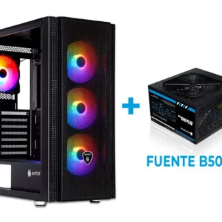 Case Antryx RX-265 + Fuente B500W FRGB FAN X4 Vidrio Templado Black (AC-RX265KFR-500CP)