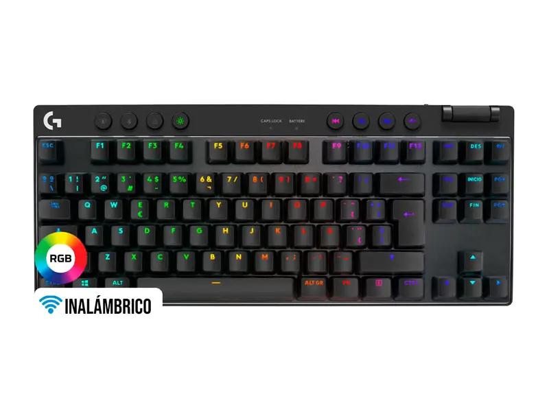 Teclados Gaming Logitech G PRO X TKL Lightspeed USB Black