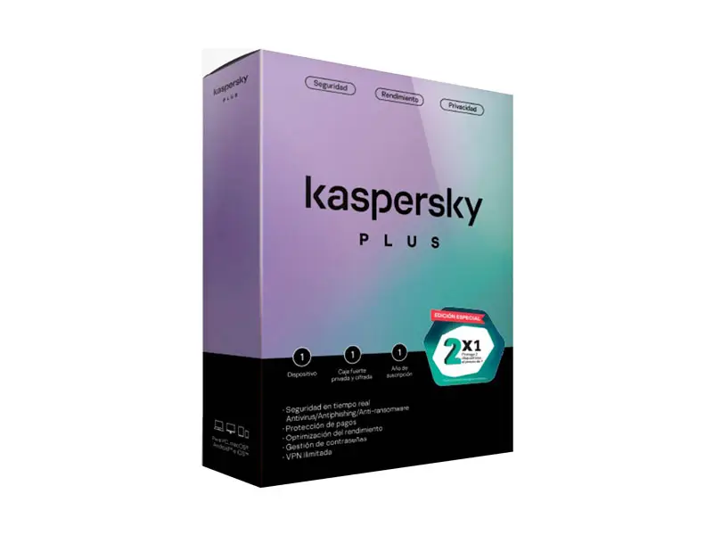 Antivirus Kaspersky Plus 2 X1 Dispositivos x 12 Meses