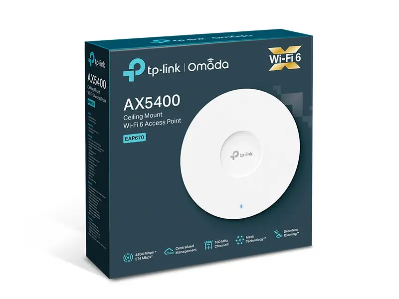 Access Point TP-Link EAP670 AX5400 2Band WiFi 6 PoE Omada Mesh P/techo - Imagen 3