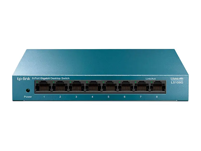 Switch TP-Link 8 Puertos LS108G Gigabit 10/100/1000 Mbps. Metal