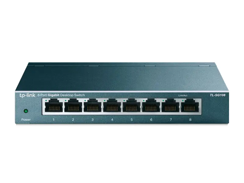 Switch TP-Link 8 Puertos SG108 Gigabit 10/100/1000 Mbps. Metal