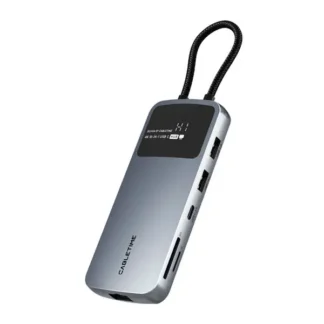 Docking Station CABLETIME CB84G USB-C a 10 Puertos: HDMI USB-A UBS-C 1SDTF 1LAN