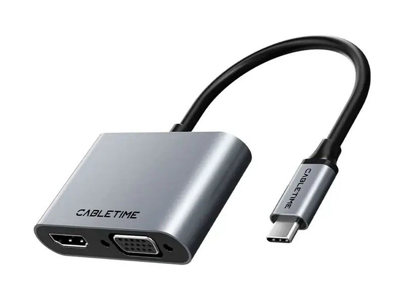 Adaptador USB-C a HDMI VGA CABLETIME CB41G 4K
