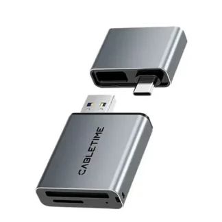 Lector de Tarjeta CABLETIME CB49G USB-A y USB-C compatible iPhone y iPad